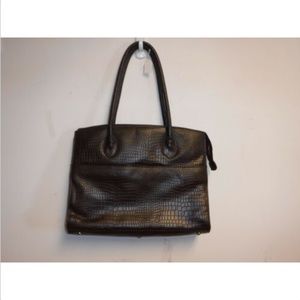 MUSKA MILANO BROWN LEATHER STRUCTURED TOTE BAG